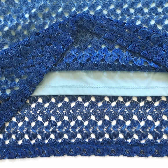 NY Collection Blue Ombré Lace Tunic Top Like New - Picture 3 of 4